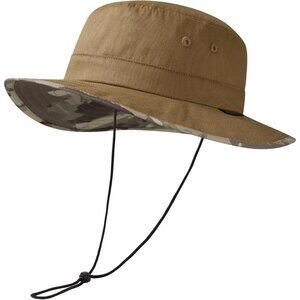 Unisex Khaki Western Wide Brim Boonie with Chin Strap Hiking Classic Cowboy Hat
